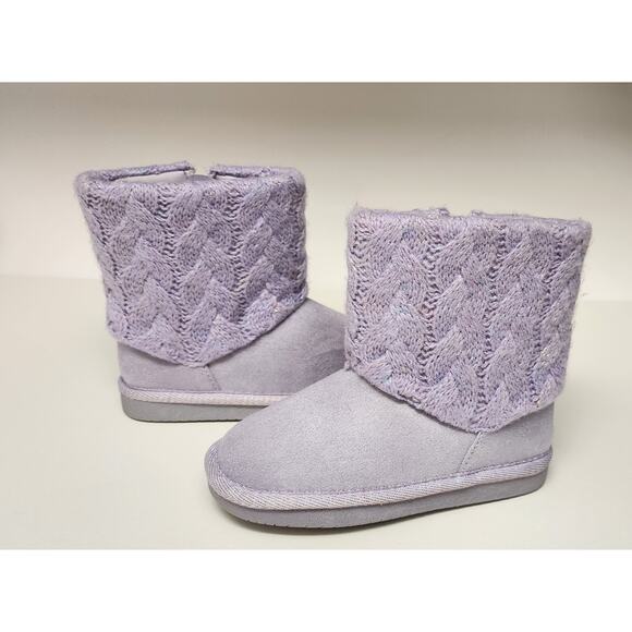 Jumping Beans Reagann Toddler Girls Winter Sweater Boots Lavender Purple Size 11 - Picture 6 of 14